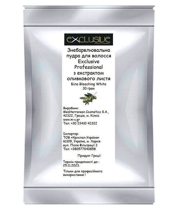 

Осветляющий порошок для волос Εxclusive Professional Bleaching White 30гр.