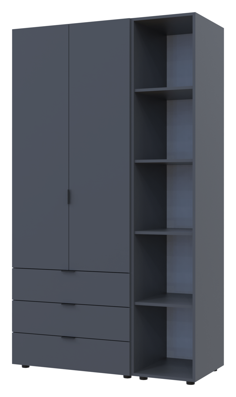 Комплект Doros Гелар з Етажеркою Графіт 2 ДСП 115.7х49.5х203.4 (42005054)