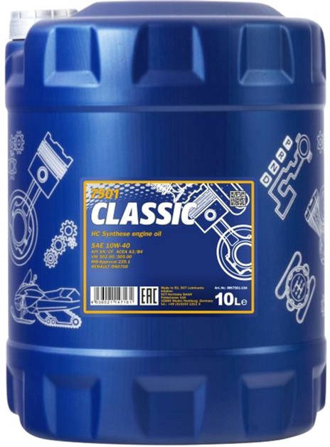 

Моторное масло Mannol Classic SAE 10W-40 A3/B4 (10л)