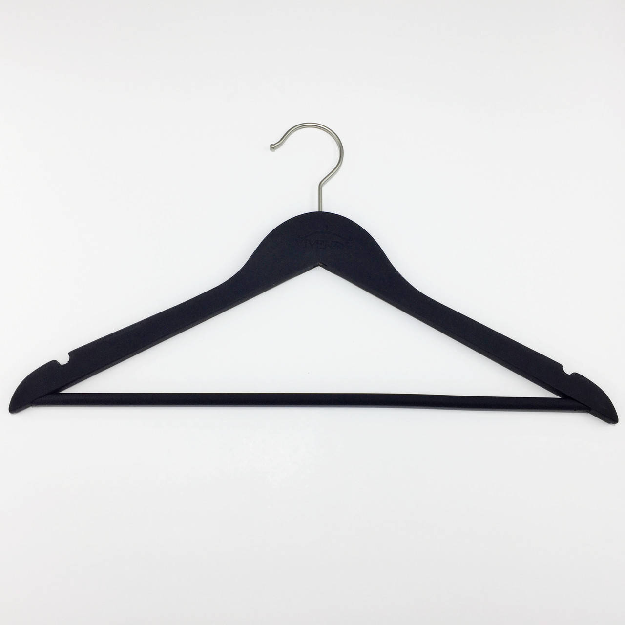 

Деревянные плечики Vivendi c покрытием soft-touch чёрного цвета, длина 450 мм, Черный