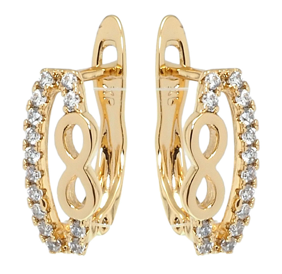 

Серьги Xuping Позолота 18K английский замок "Бесконечность"