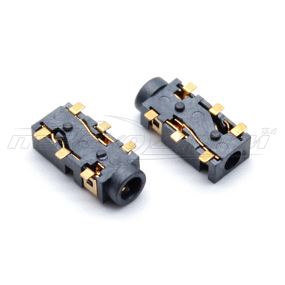 

Разъем PJ-242-6Р гнездо 2.5 мм 4 pin, монтажное на плату SMD (пластик), Черный