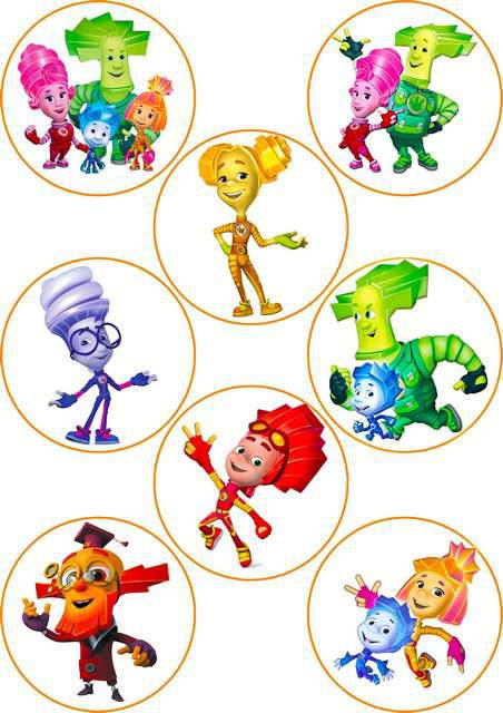 

Вафельная картинка для кексов "Фиксики", (лист А4)