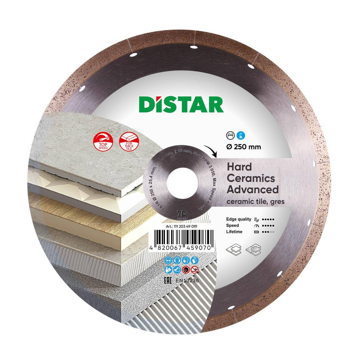

Диск алмазный Distar Hard ceramics Advanced 250 мм (Керамогранит, керамика)