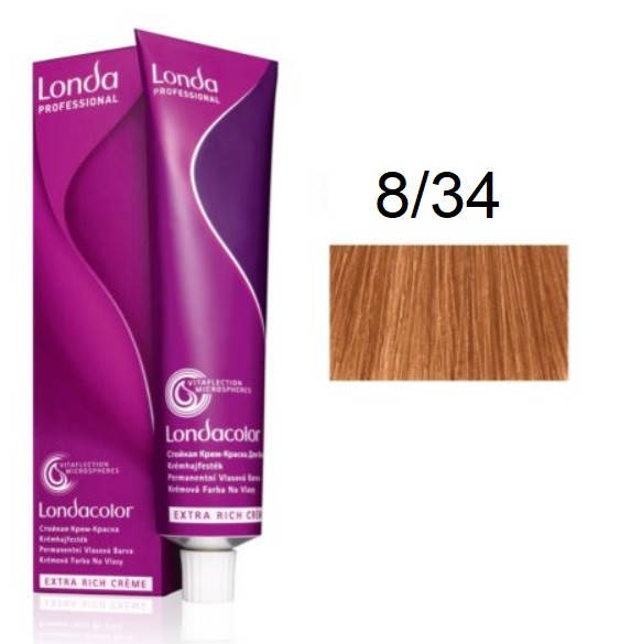 

Крем-краска для волос Londacolor 8/34 Светлый блондин золотисто-медный 60 мл