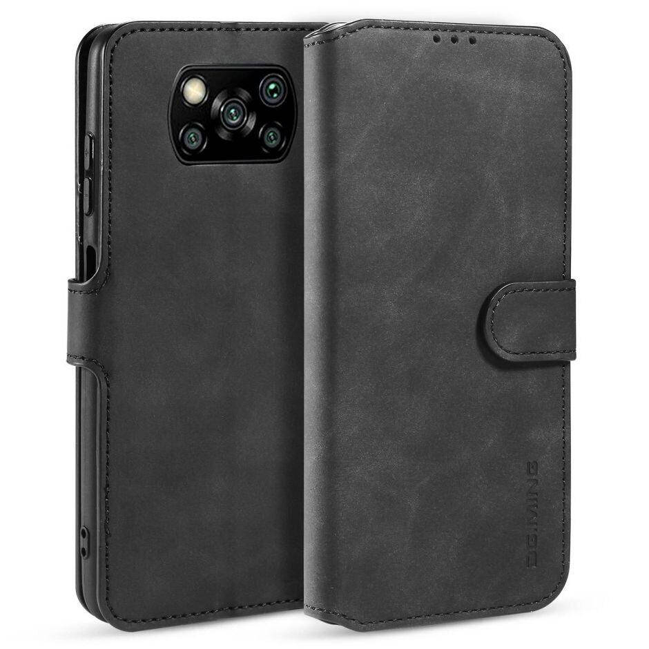 

Чехол книжка для Xiaomi Poco X3 Pro Черный магнит шнурок
