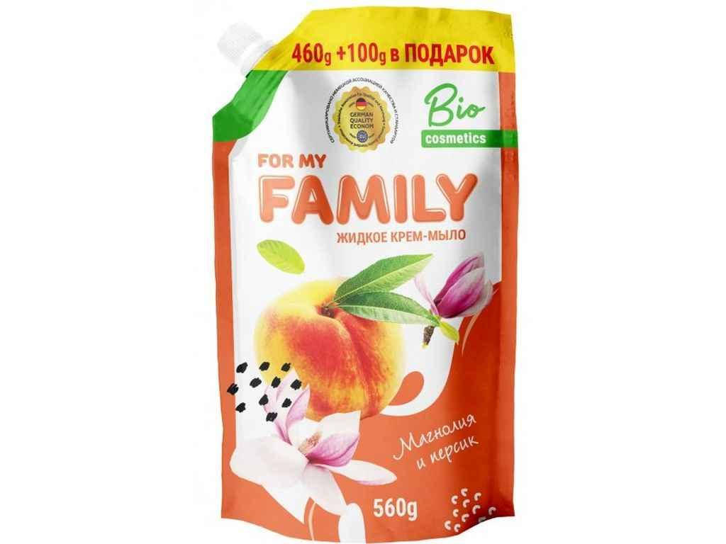 

Рідке крем-мило 560мл Магнолія-Персик (DOYPACK) ТМ For My Family