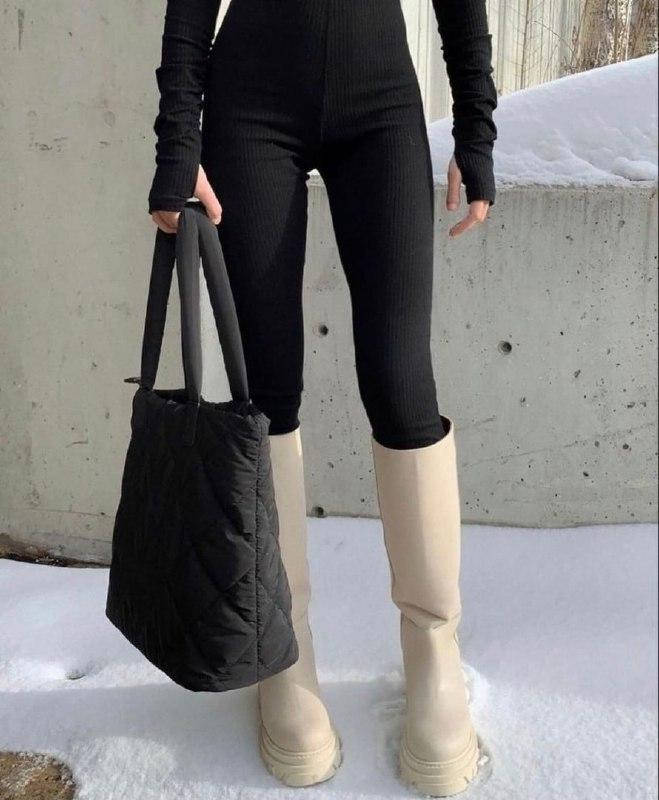 

Женские лосины в рубчик, Черный