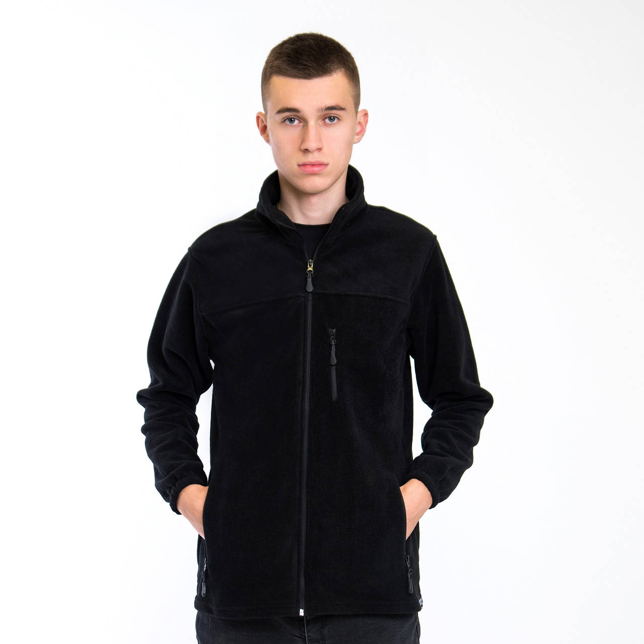 

Мужская флисовая кофта на замке, черного цвета. Размеры: S,M,L,XL,XXL., Черный