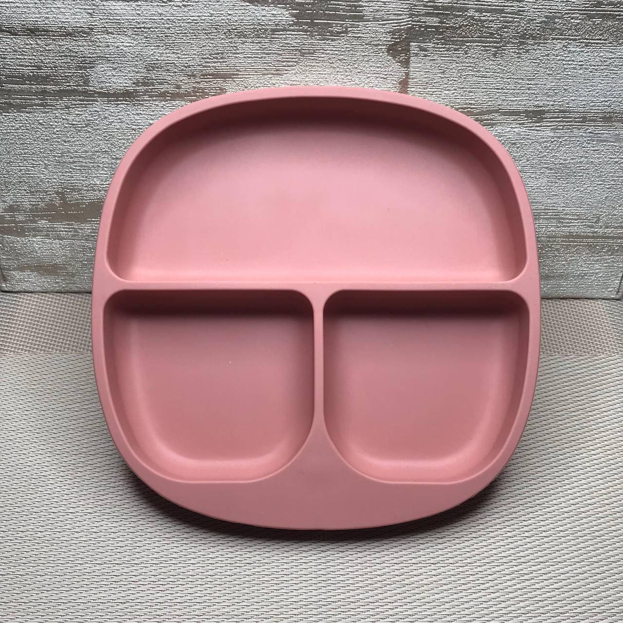 

Тарелка силиконовая секционная Пыльно-розовый