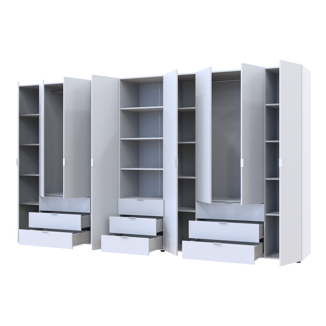 Шафа для одягу Doros Гелар Білий 4+4ДСП з пеналом 370х49.5х203.4 (42005167) 2