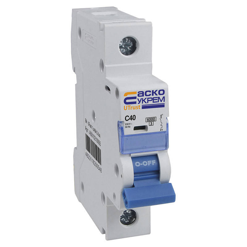 

Автоматический выключатель АСКО-УКРЕМ ВА UTrust 1р 40А С 6kА (A0010210055)