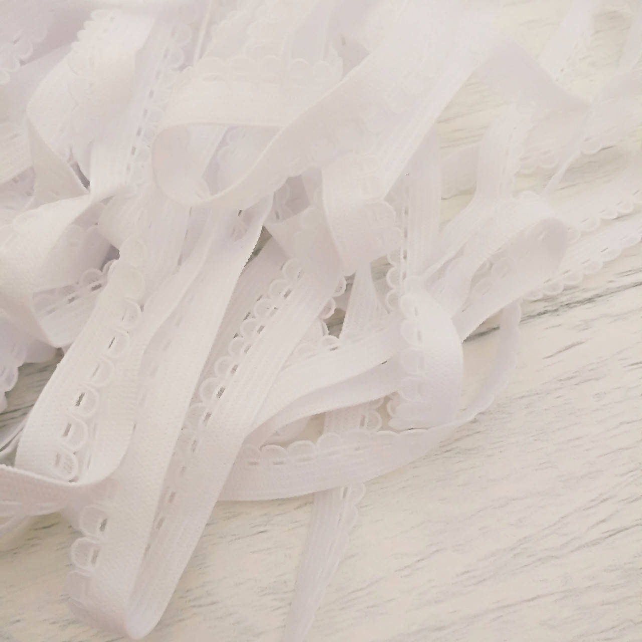 

Резинка кружевная, белая 10 мм. №3, Белый