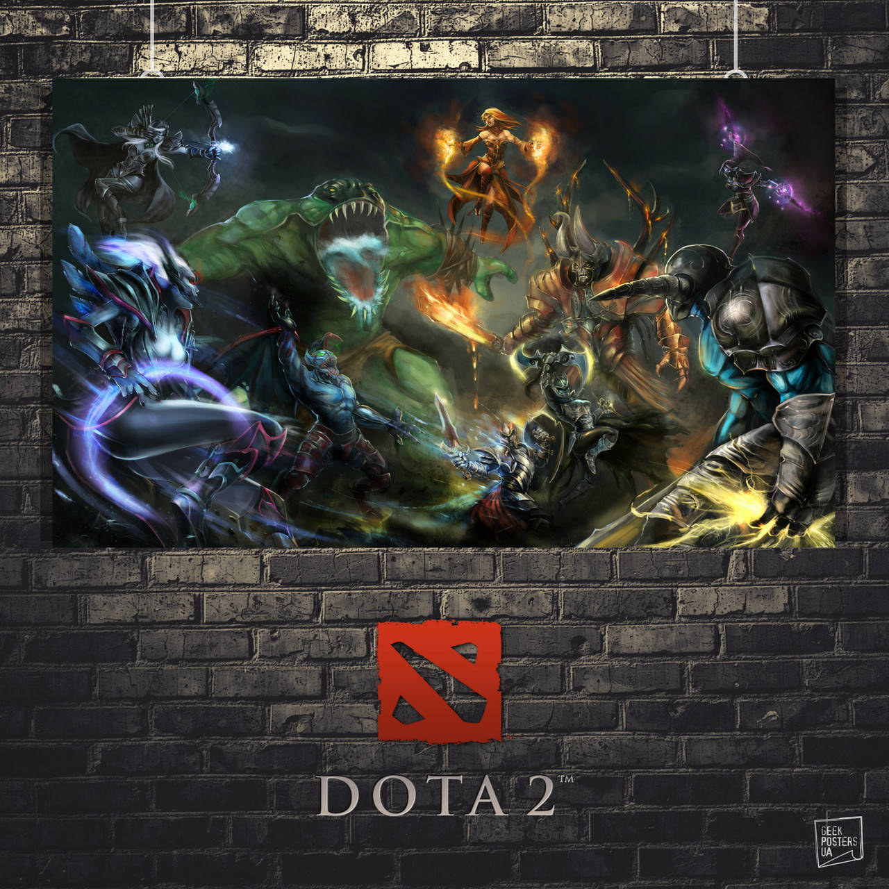 

Постер DOTA 2, Дота 2, персонажи. Размер 60x100см (A1). Глянцевая бумага