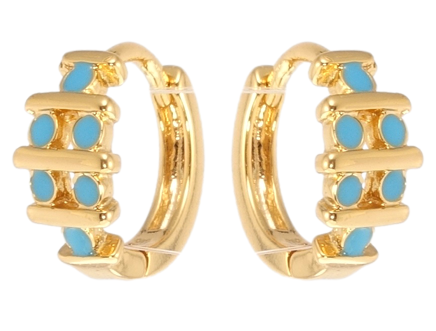 

Серьги Xuping Позолота 18K колечки "Орнамент с голубой эмалью"