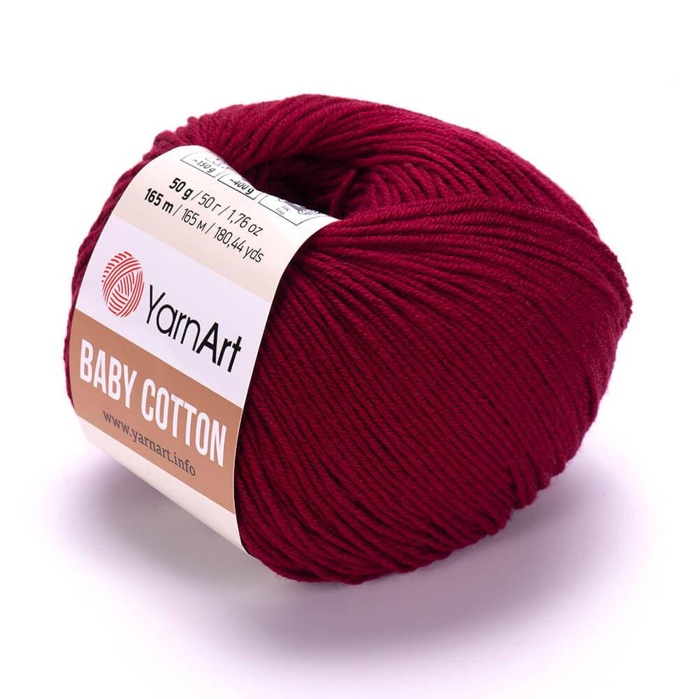 

YarnArt Baby Cotton (Ярн Арт Беби Коттон) № 428 бордовый (Пряжа коттон, нитки для вязания)