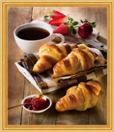 

50*40см Кофе с круассанами, алмазная живопись, полная выкладка