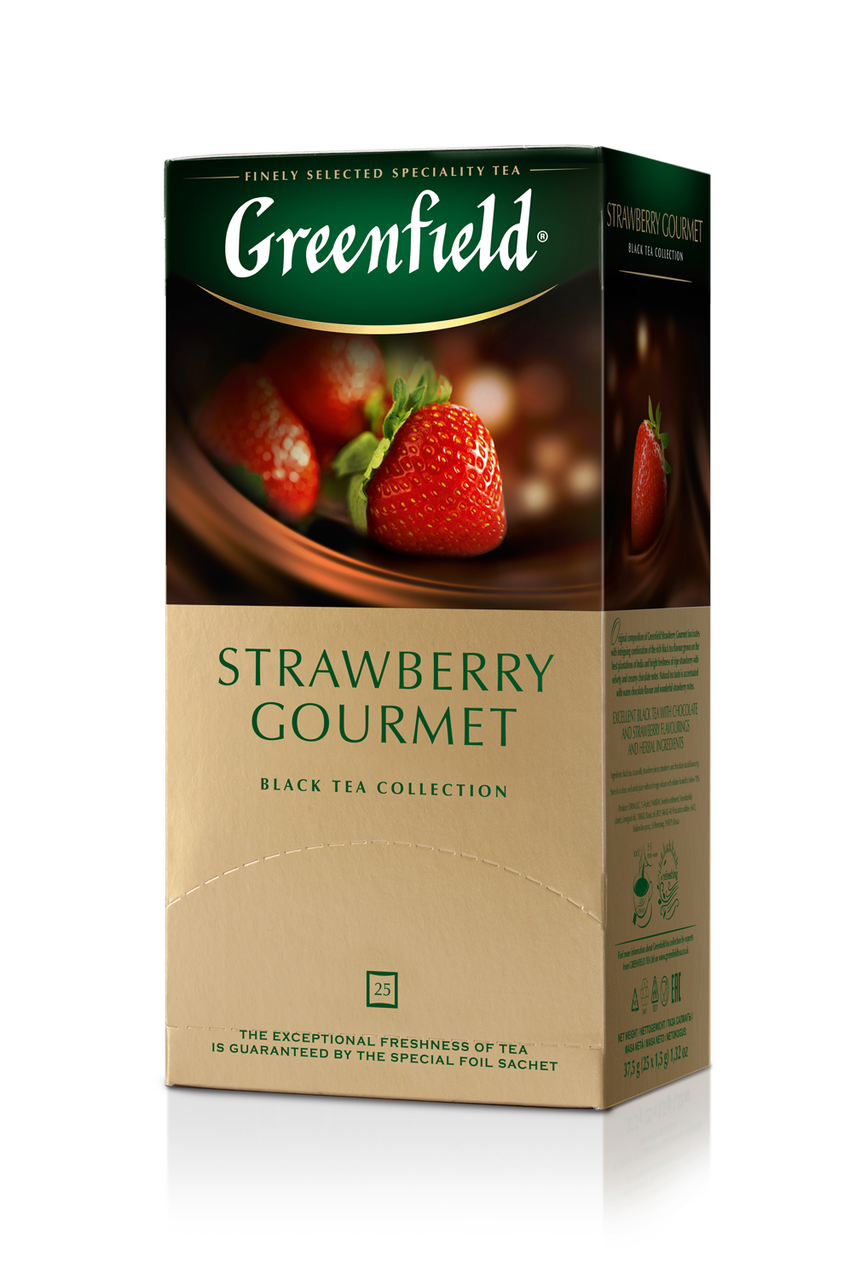 

/Чай черный 15г*25*10 пакет Strawberry Gourmet GREENFIELD