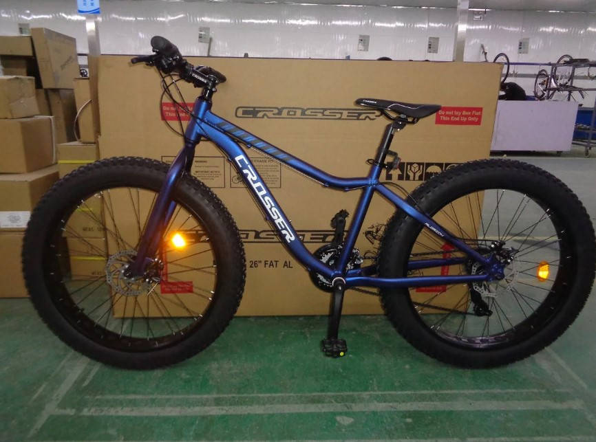 

Велосипед фэтбайк Crosser Fat Bike 26" фиолетовый, Синий