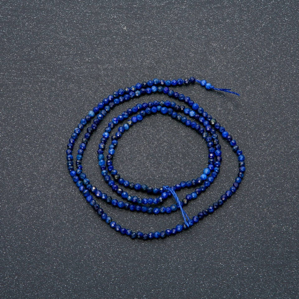 

Нитка натурального камня Лазурит граненный шарик d-2мм L-40см +-
