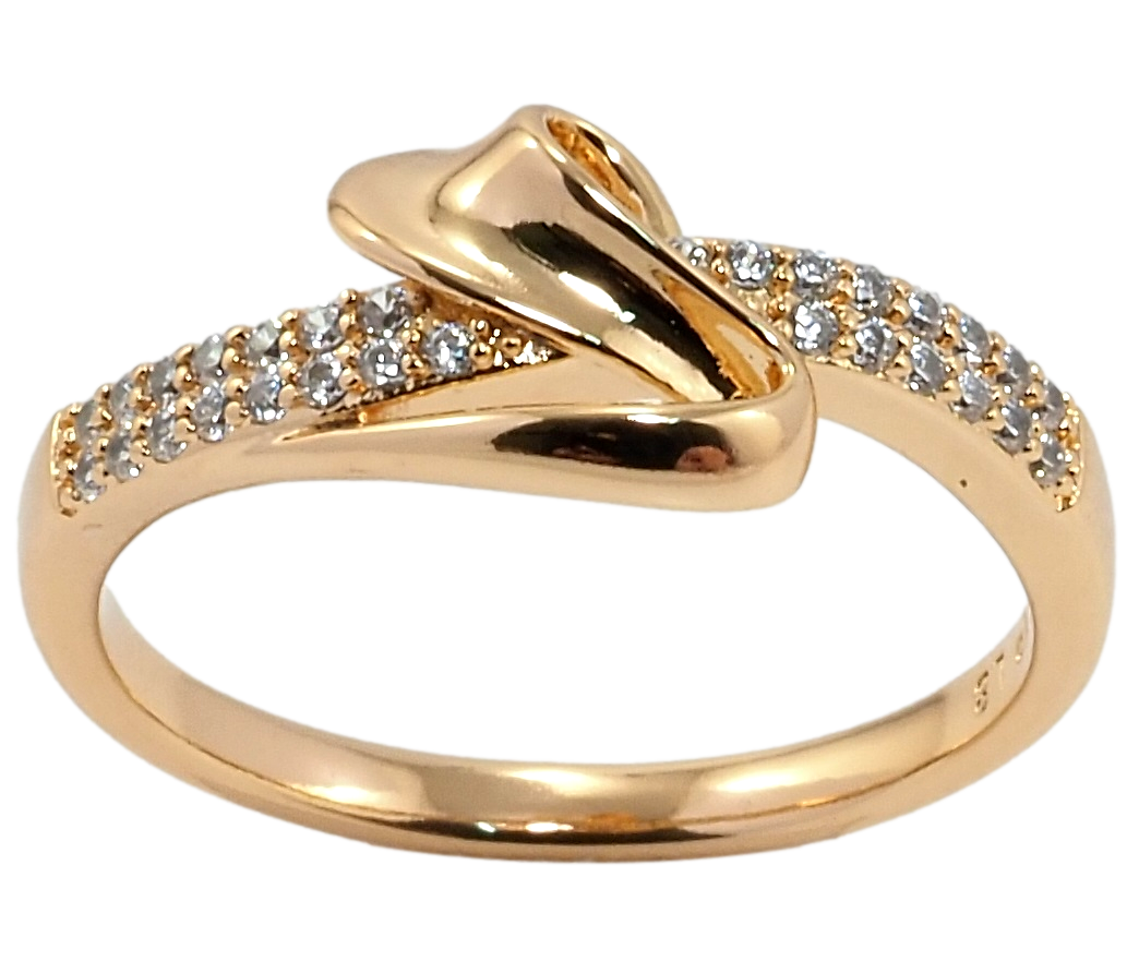 

Кольцо Xuping Позолота 18K "Дорожка циркония с завитком" р.17,18,18.5,19.5