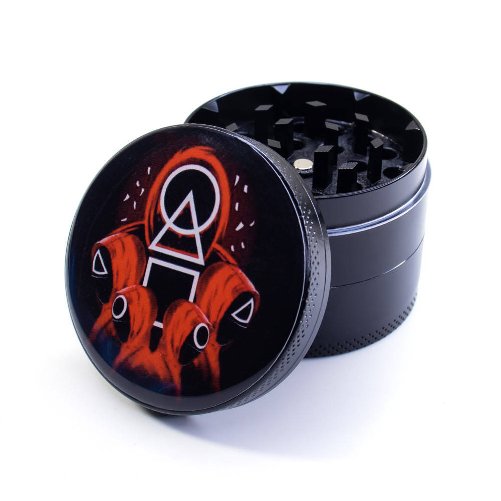 

Гриндер металлический большой черный 50 мм измельчитель крешер для табака Игра в кальмара