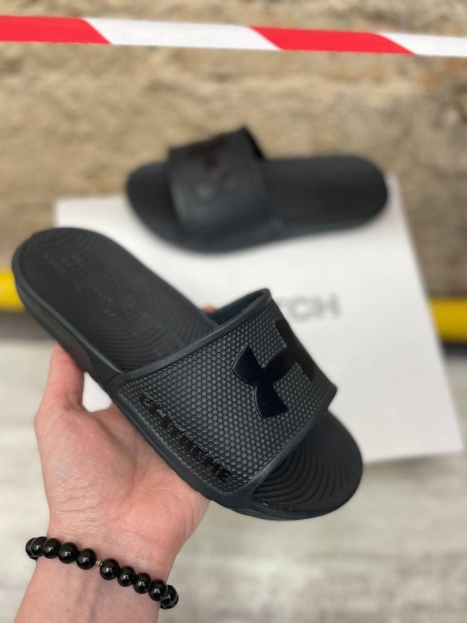 

Шлепанцы Under Armour мужские черные, шлепки андер армур пена, тапки мужские сланцы, Черный