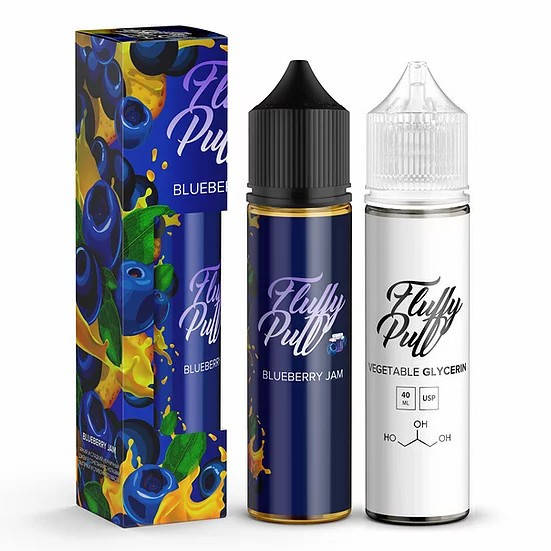 

Набор для самозамеса жидкости Fluffy Puff Blueberry Jam 60 мл. 0 мг/мл