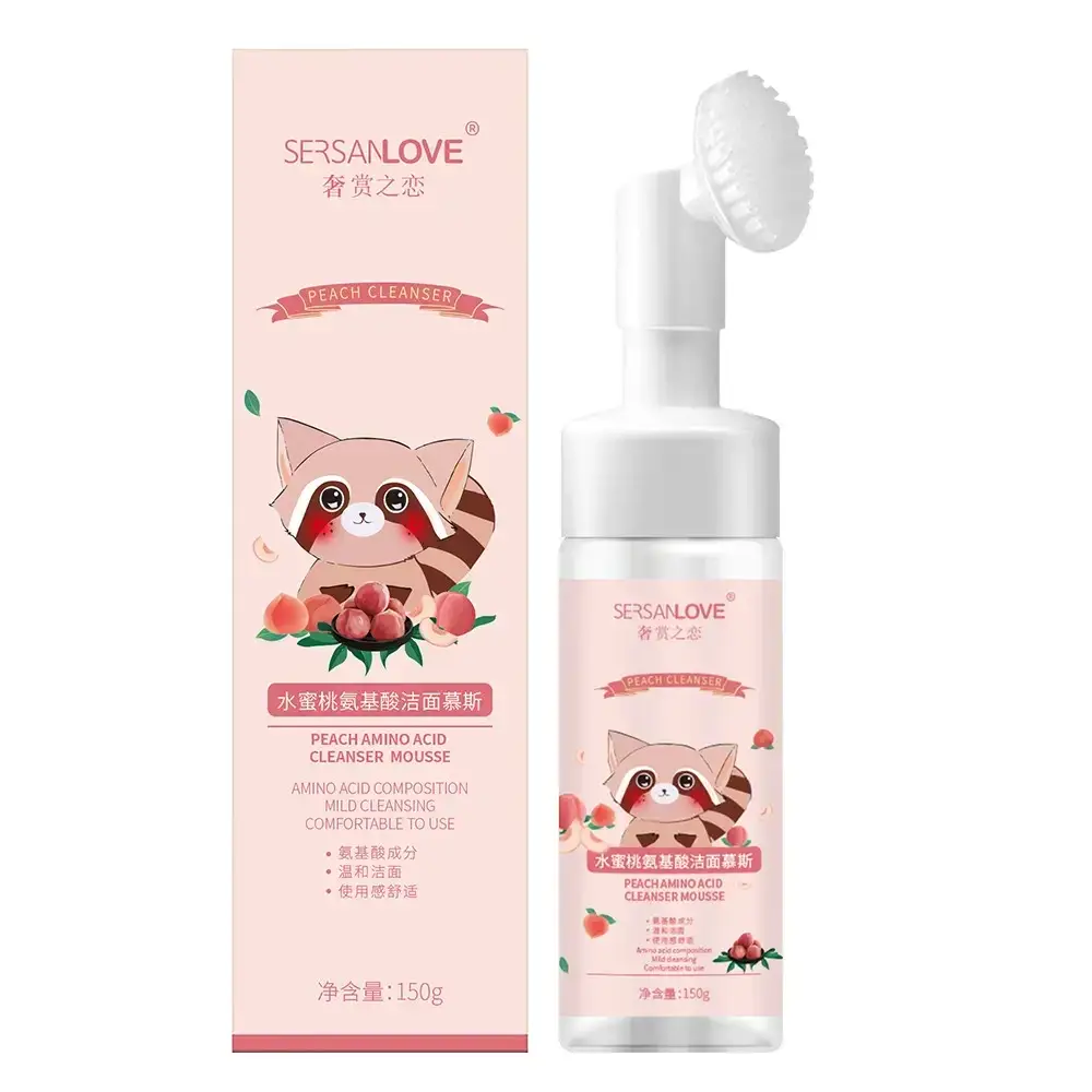 

Пенка-мусс со щеточкой для умывания с экстрактом персика Sersanlove Peach Amino Acid Cleanser Mousse, 150мл