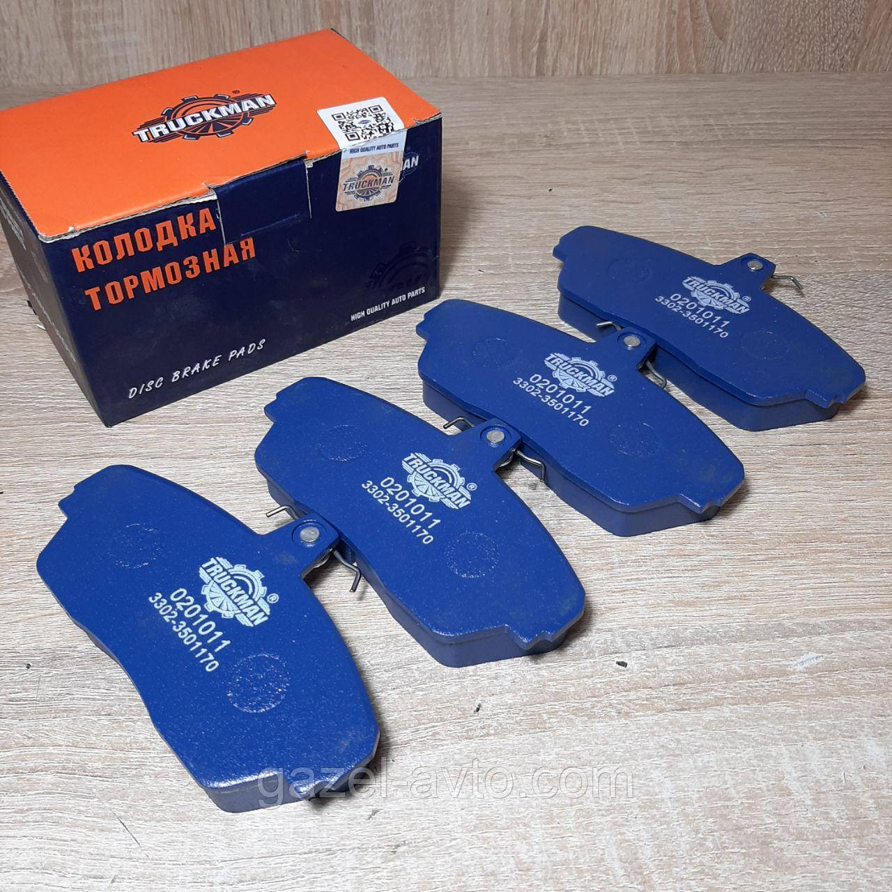 

Колодка тормозная Газель,Волга передняя (компл.4шт) (пр-во Truckman) 3302-3501170