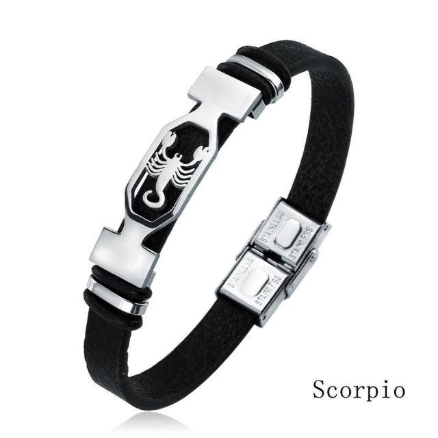 

Браслет кожаный «Знак зодиака» Скорпион, Scorpius (23 октября - 21 ноября)