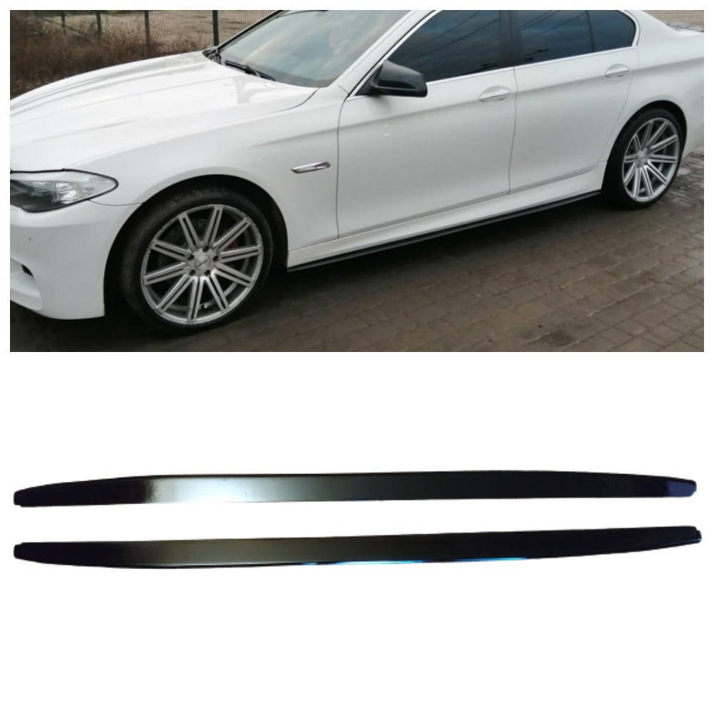 

Лезвия (листва, накладки) под пороги для BMW 5-Series F10 M-Performance, Черный