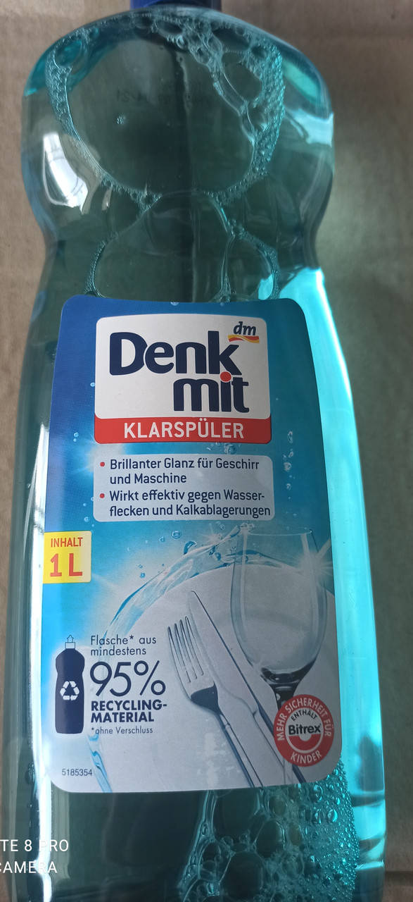 

Ополаскиватель для посудомоечной машины (бриллиантовый блеск) 1л Denkmit Klarspüler