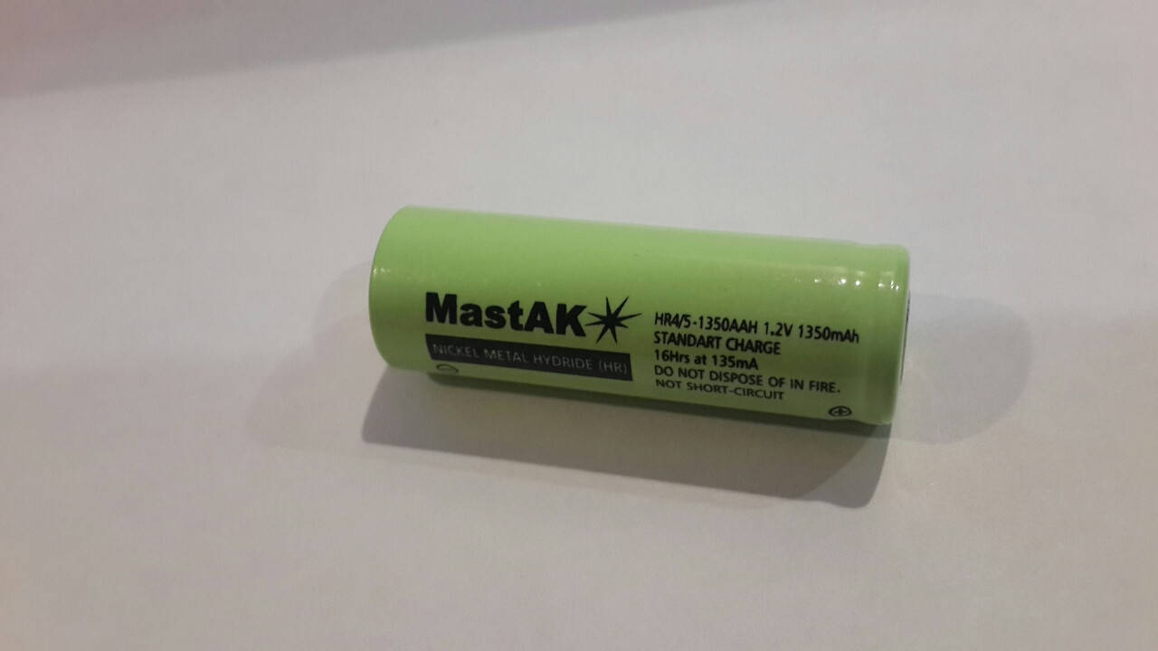 

Аккумулятор технический MastAK 4/5AA 1,2V 1350mAh (Ni-Mh)