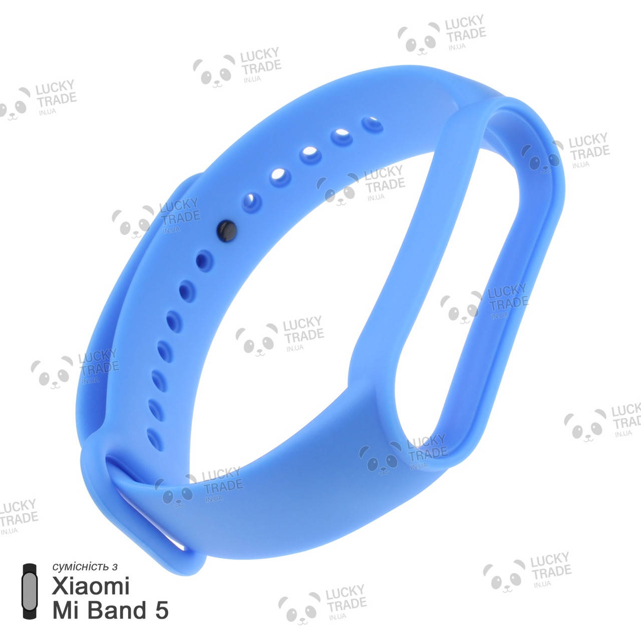 

Ремешок Xiaomi Mi Band 5 силиконовый однотонный браслет Light Темно-голубой [2419]