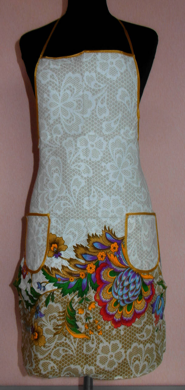 

Фартук льняной с нагрудником