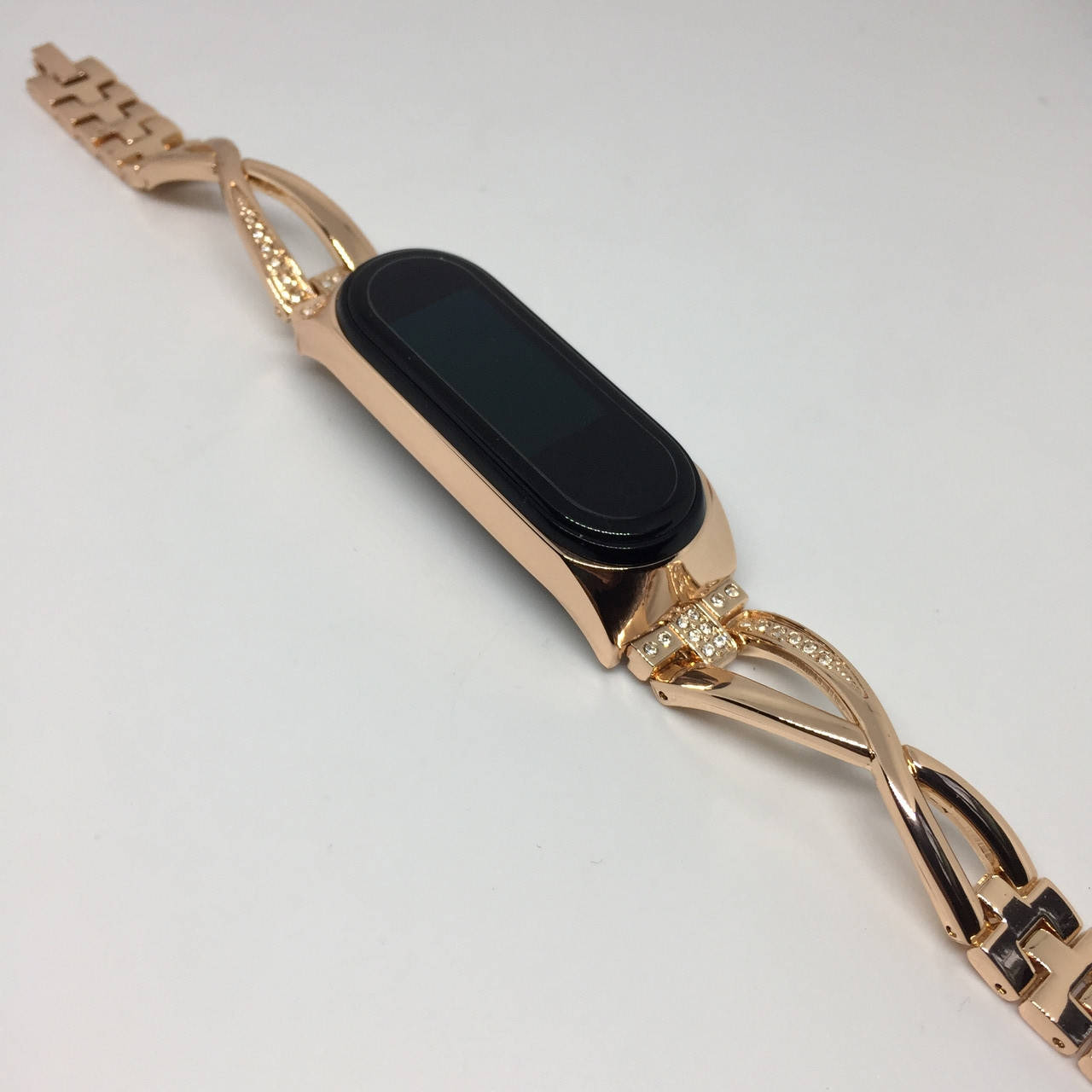 

Металлический ремешок для mi band 4 mi band 3 розовое золото со стразами