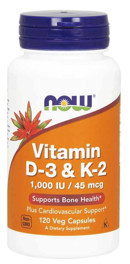 

Вітамін NOW Foods Vitamin D-3 & K-2 1000 IU / 45 mcg 120 Caps
