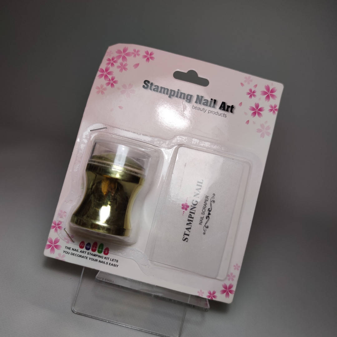 

Штамп для степинга круглый хром 4 см+скрапер