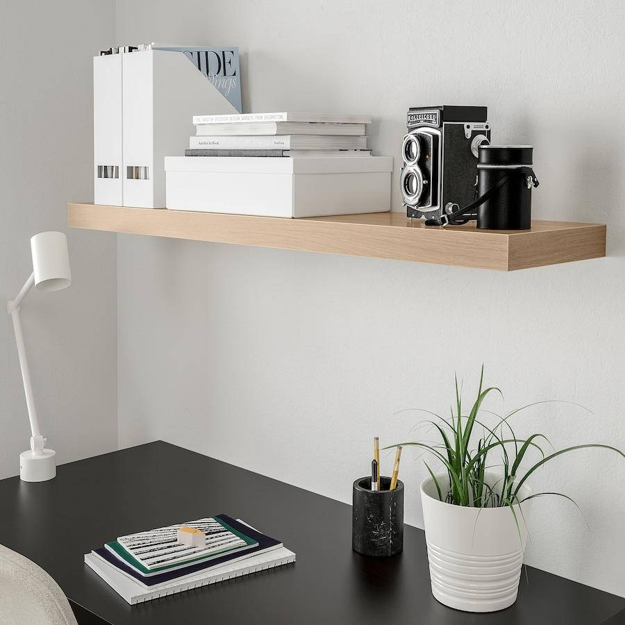 

Полка IKEA LACK навесная 110x26 см беленый дуб 603.835.19