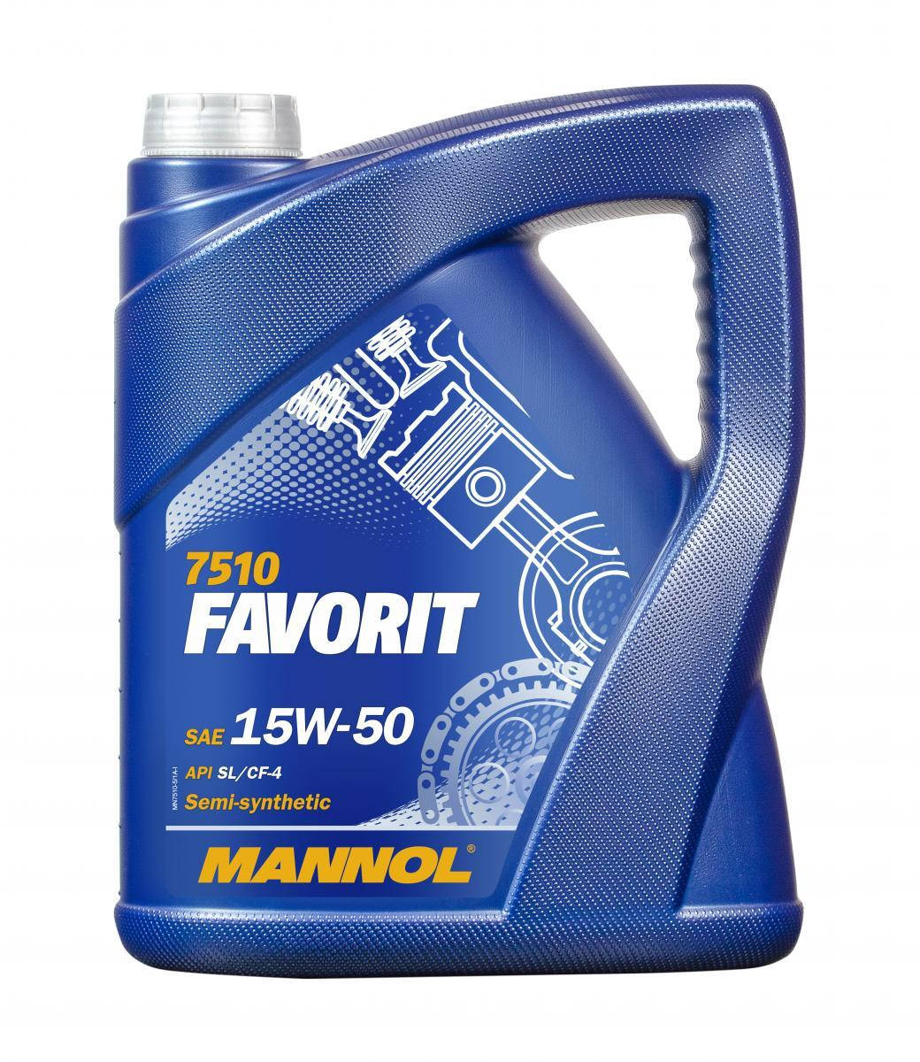 

Моторное масло Mannol 7510 FAVORIT 15W-50 5л полусинтетическое
