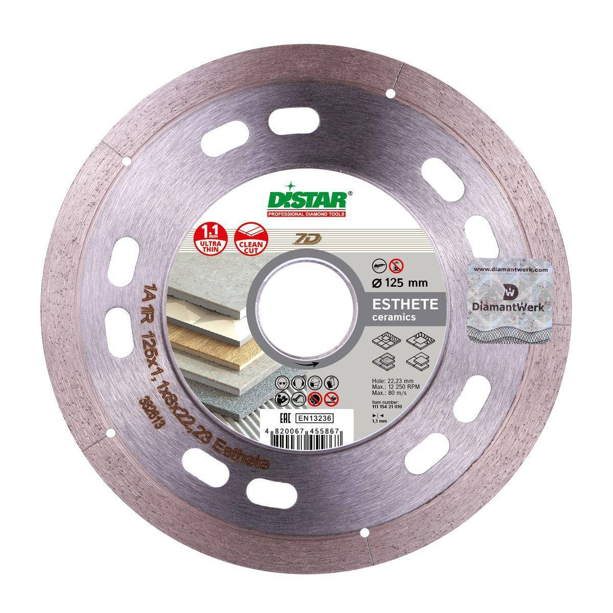 

Диск отрезной Distar Esthete 125x1,1x22,2 керамика, плитка (11115421010) Use Use