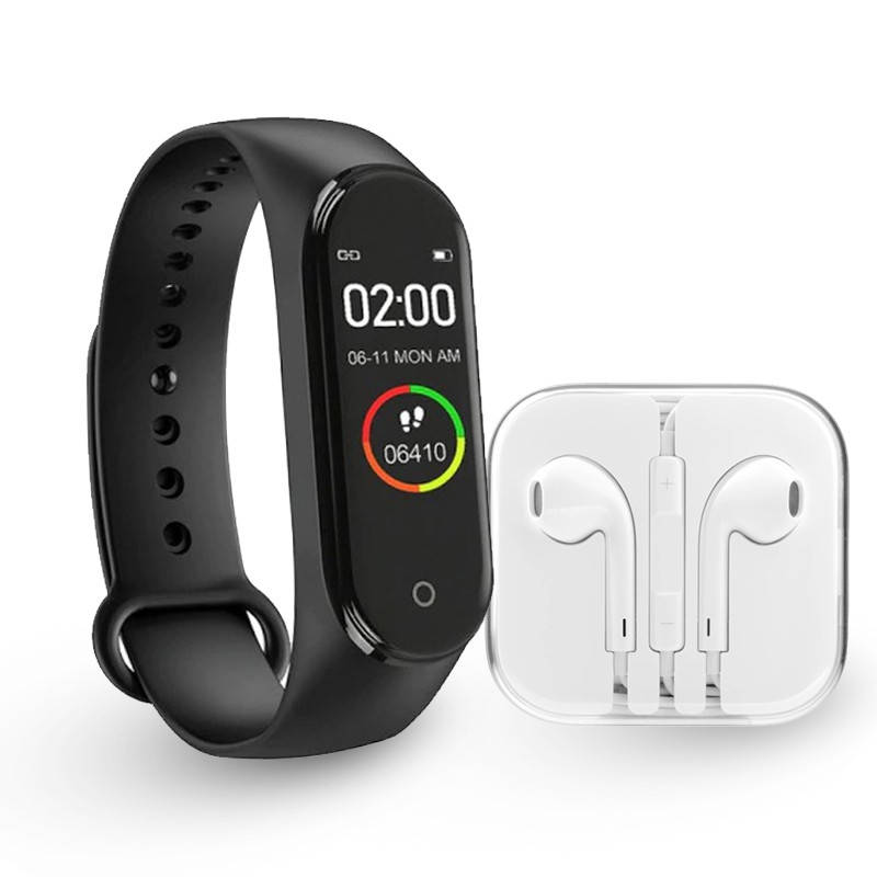 

Фитнес браслет Mi Band M4 + Наушники в Подарок, Смарт часы / Спортивный трекер