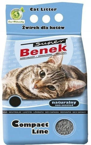 

Super Benek Бентонитовый компактный наполнитель для кошачьего туалета 5л