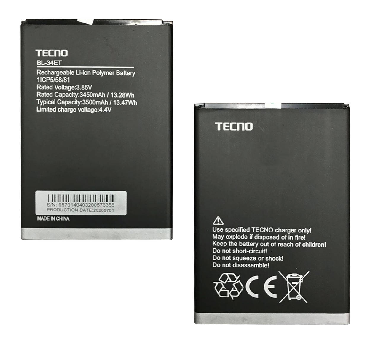 

Аккумулятор для Tecno POP 3 (BB2) BL-34 ET (3500 mAh)