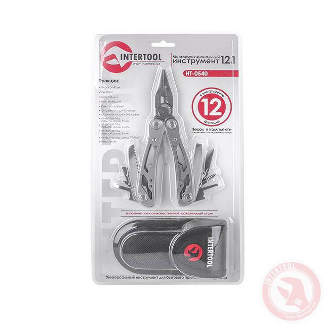

Мультиинструмент 12 в 1 с чехлом INTERTOOL HT-0540