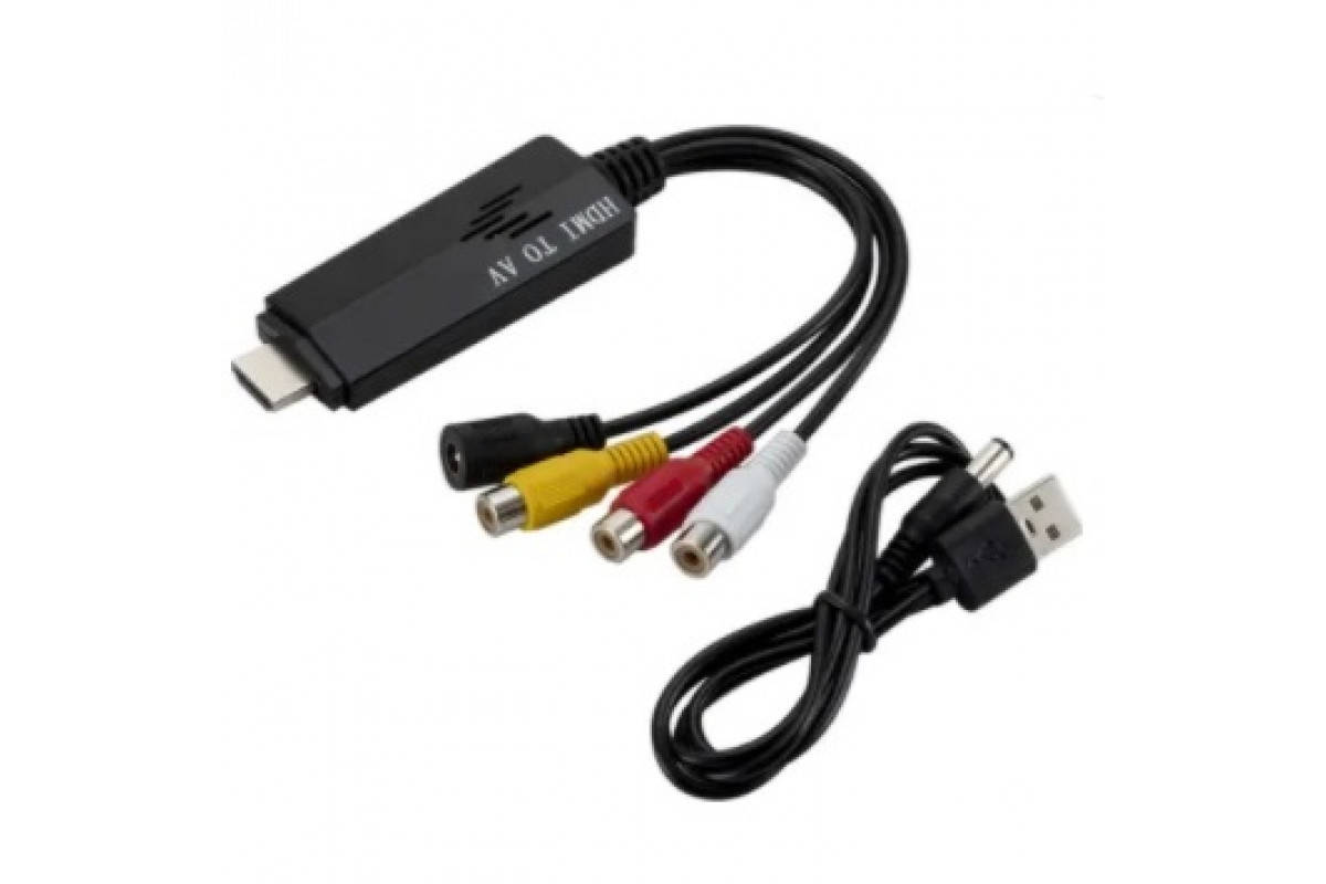 

Переходник на HDMI для AV конвертер для телевизора на аудио и видео RCA тюльпан AV на HDMI преобразователь, Белый
