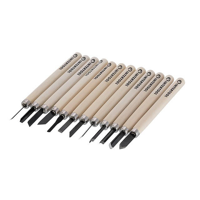 

Набор резцов по дереву 12шт INTERTOOL HT-3504