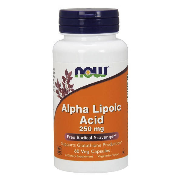 

Альфа-липоевая кислота, Alpha Lipoic Acid, Now Foods, 250 мг, 60 капсул