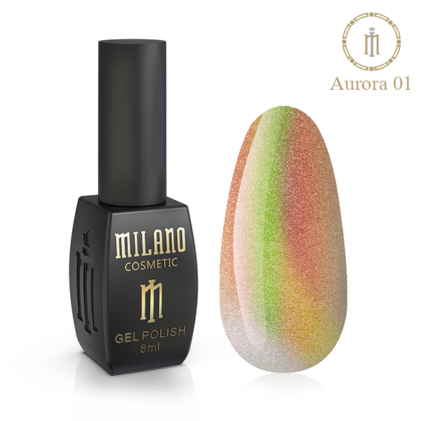 Гель лак для ногтей Милано Кошачий глаз Аврора (Milano Cat eye Aurora) 8 мл № 01